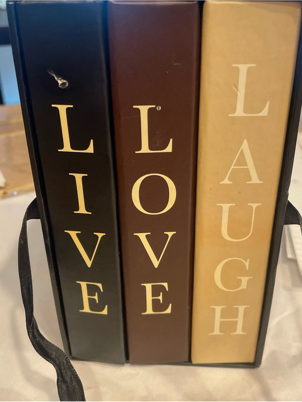 Decorative 'Live Love Laugh' home decor- Black, Brown, Tan